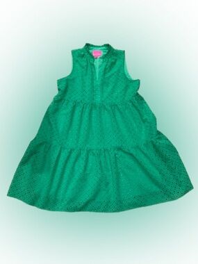 Lily Pulitzer Green Eyelet Tiered Dress